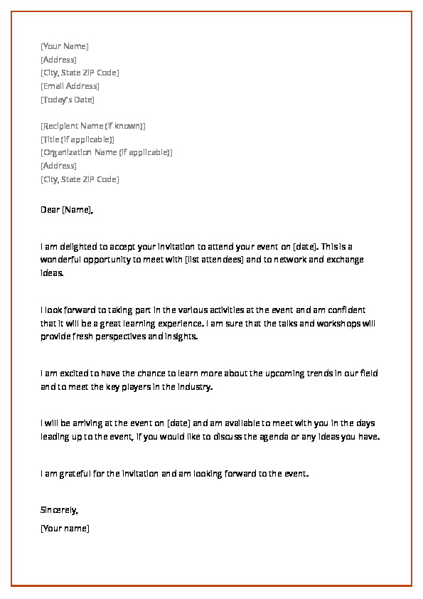 Accept an invitation to an event