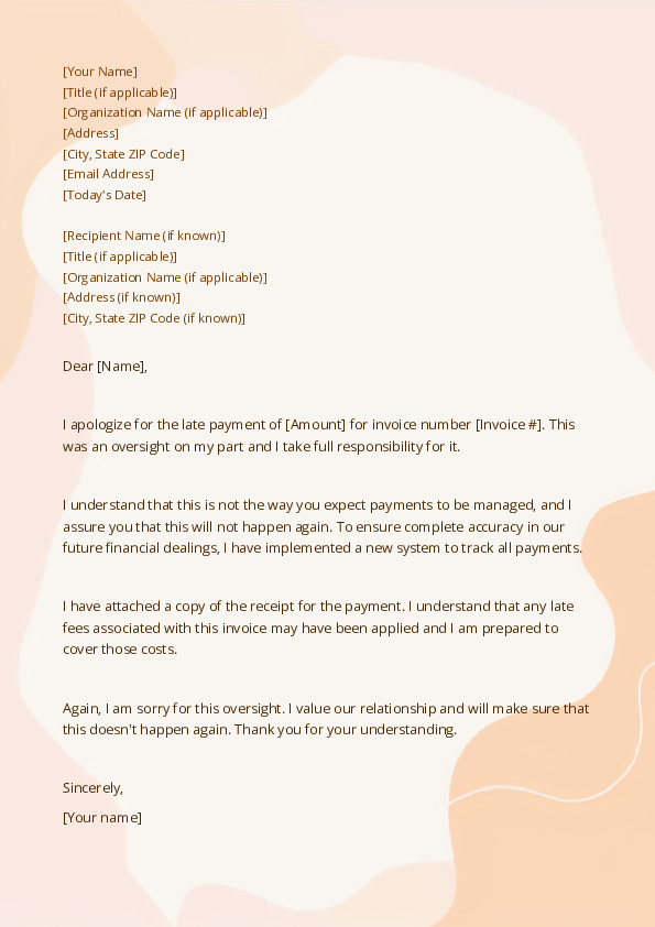 Apologize For a Late Payment