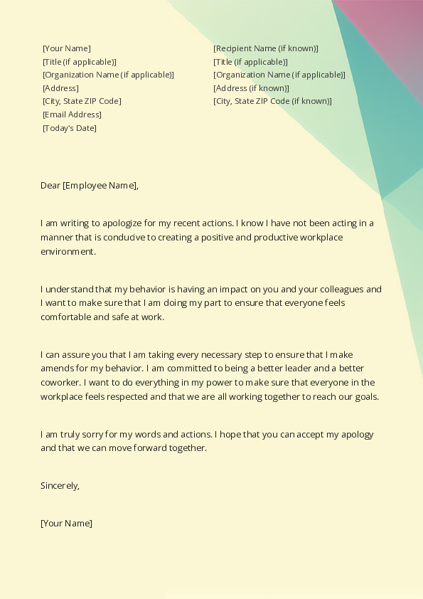 Apologize to an Employee or Employees