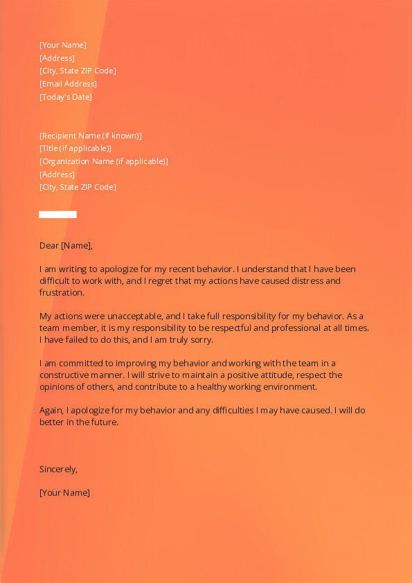Business Apology Letter