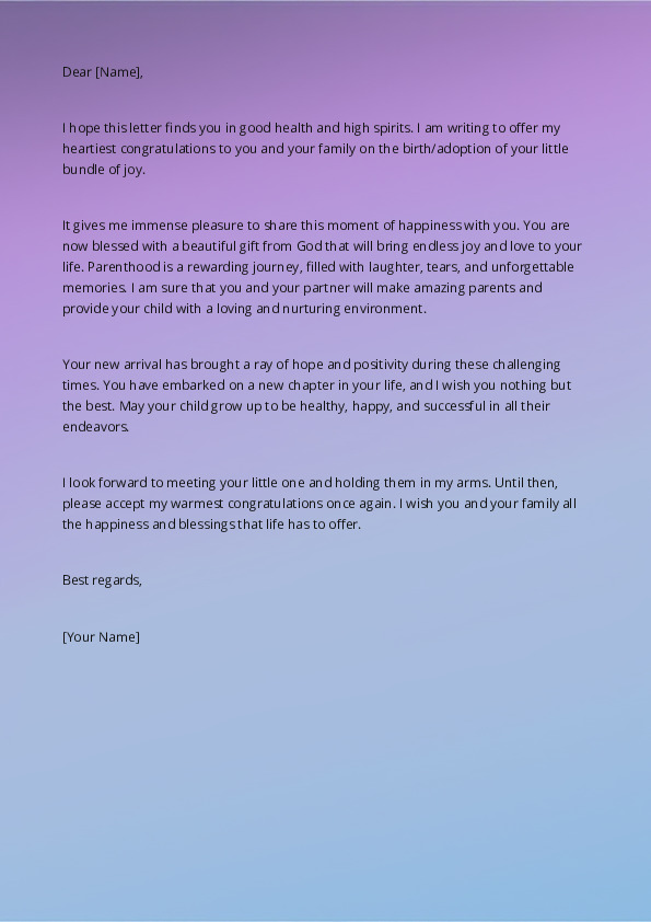 Congratulate Someone on the Birth or Adoption of a Child