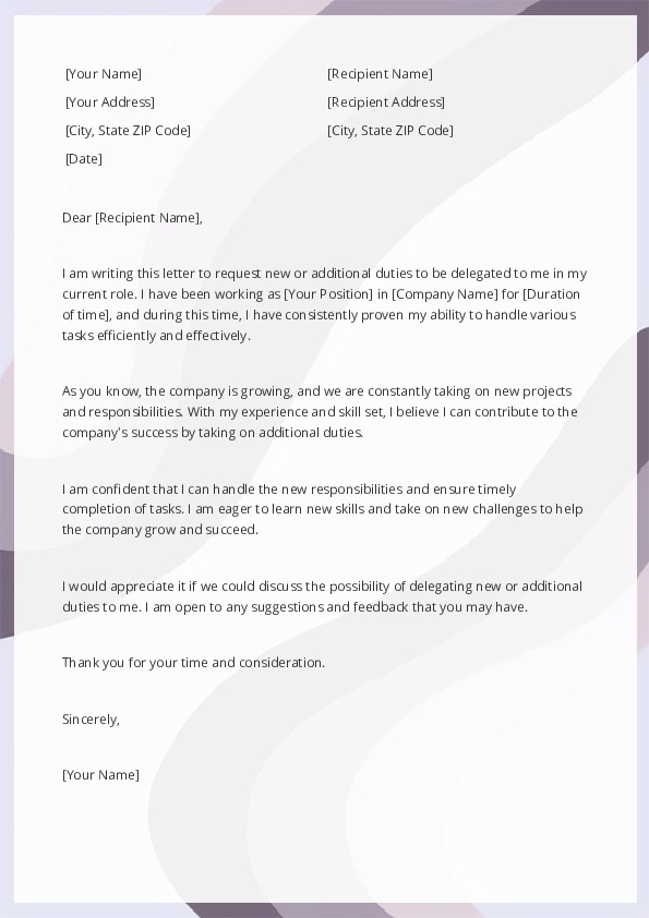 Delegate New or Additional Duties