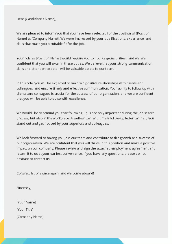 Follow-up letters to help you stand out and get noticed