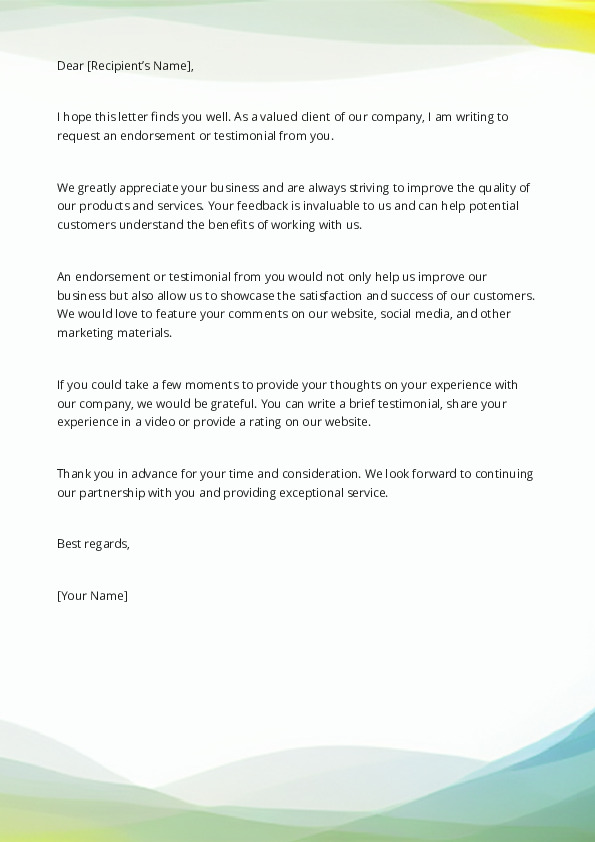 Request an Endorsement or Testimonial